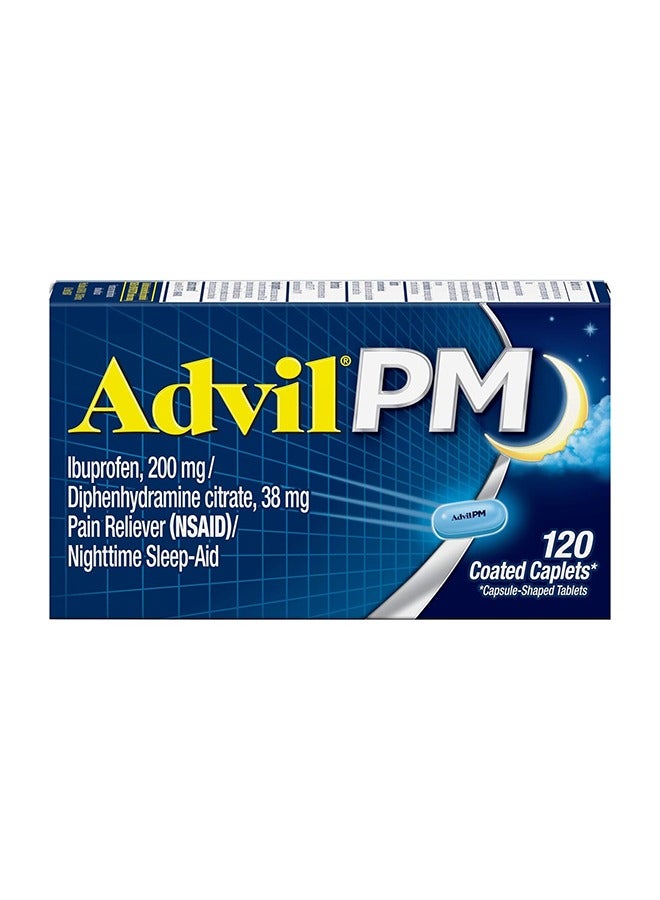 Advil PM Pain Reliever Nighttime Sleep-Aid 120 Coated Caplets  - Image 1