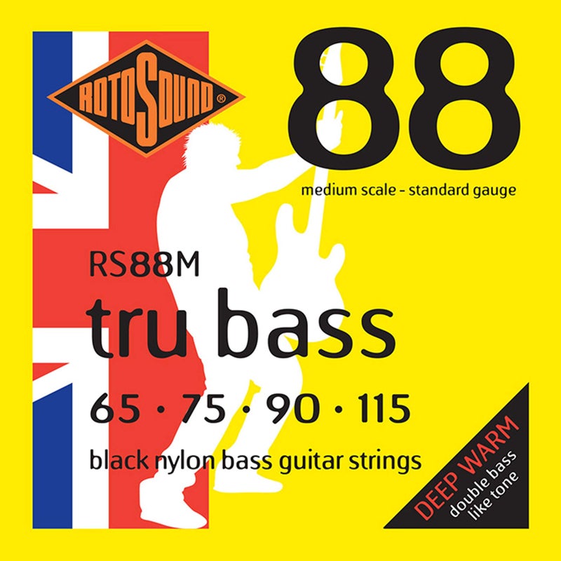 Rotosound RS88M Black Nylon Flatwound Medium Bass Guitar Strings (65 75 90 115) - Image 4