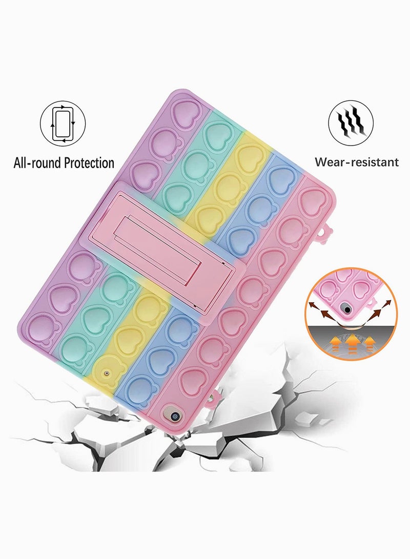 Case for iPad 5th/6th Generation 9.7" (2017/2018) /iPad Air 1, Push Bubble Fidget Stress Relief and Anti-Anxiety Protection Cover with Stand + Strap, Rainbow - Image 3