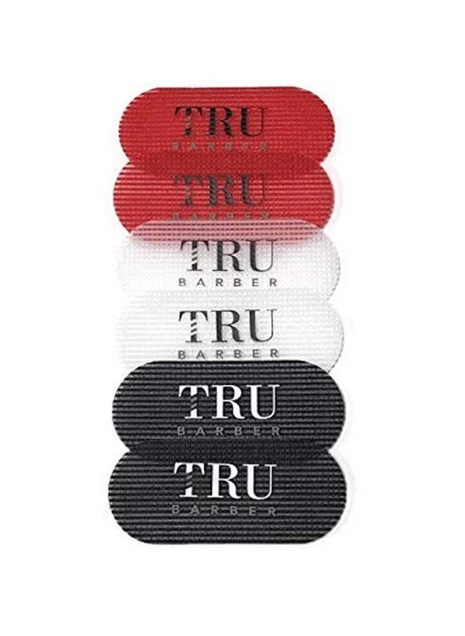 TRU BARBER Hair Grippers ® 3 Colors Bundle Pack 6 Pcs For Men And Women Salon And Barber Hair Clips For Styling Hair Holder Grips (Red/White/Black)  - Image 1