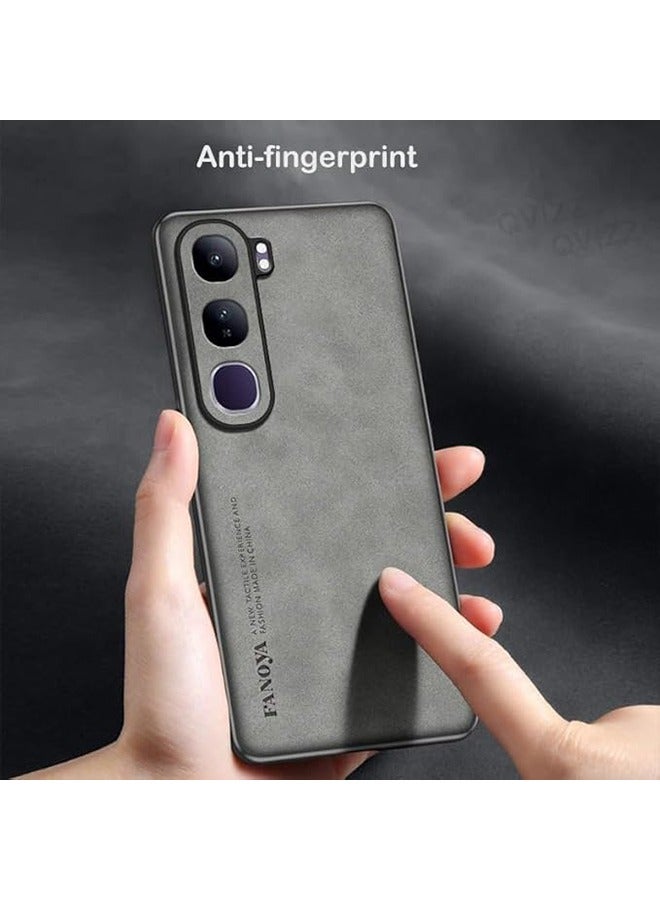 Case for VIVO V40 Lite 5G, Shockproof Case, Anti-Fall Drop Protection, PU+TPU+PC High Quality Materials, Cover Bumper Built-in Metal Plate for VIVO V40 Lite 5G (Grey) - Image 3