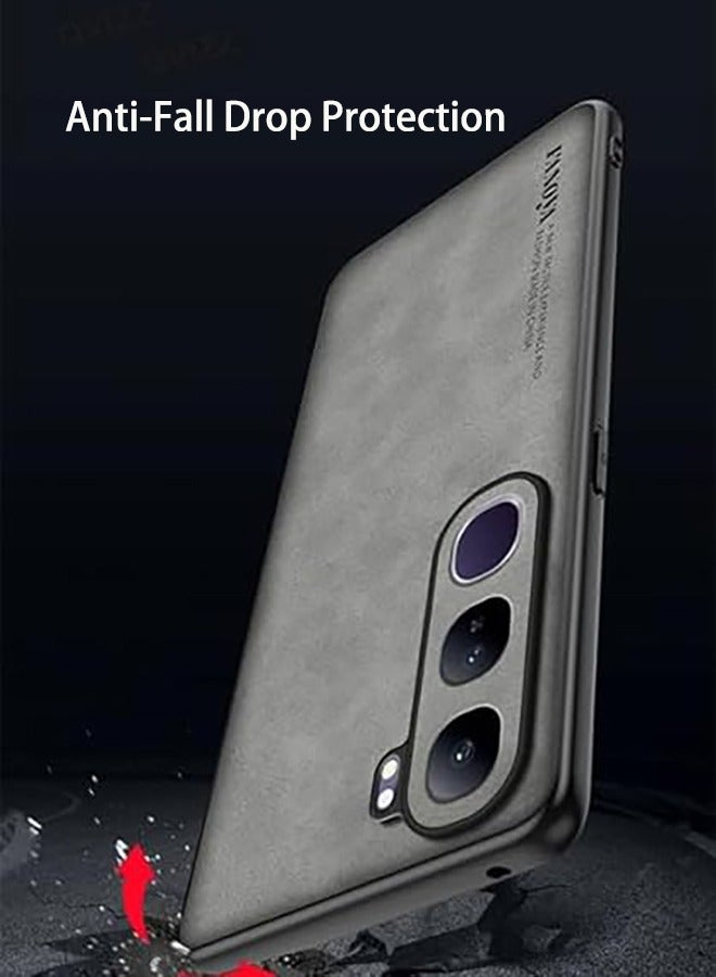 Case for VIVO V40 Lite 5G, Shockproof Case, Anti-Fall Drop Protection, PU+TPU+PC High Quality Materials, Cover Bumper Built-in Metal Plate for VIVO V40 Lite 5G (Grey) - Image 4