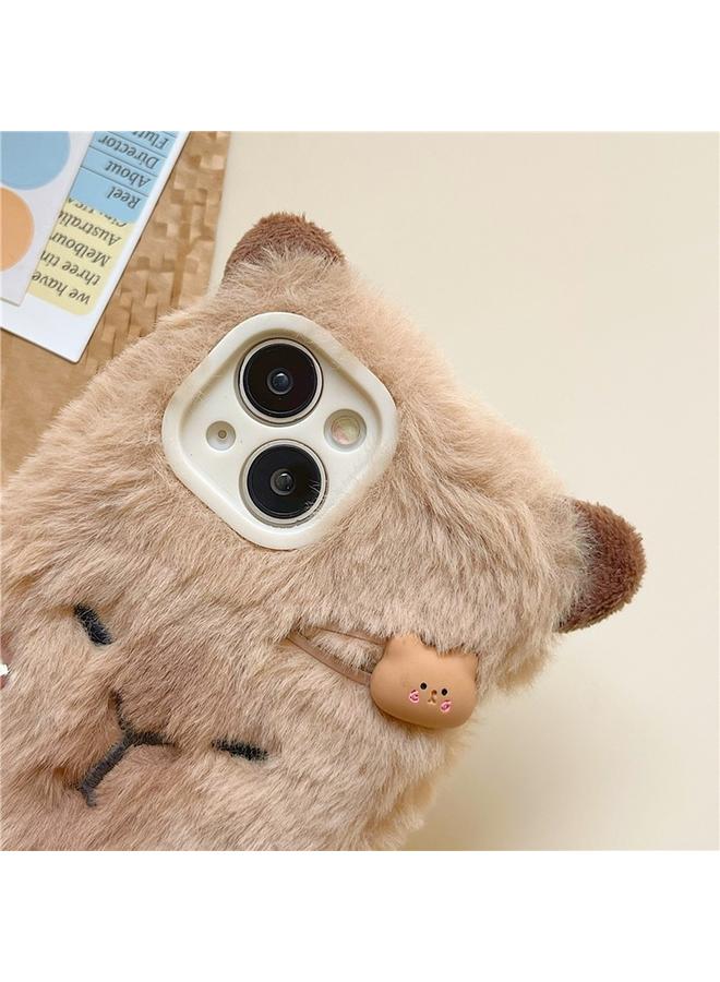 زبون جراب لهاتف iPhone 12، جراب هاتف بتغطية كاملة من القطيفة ثلاثية الأبعاد من Capybara - Image 5