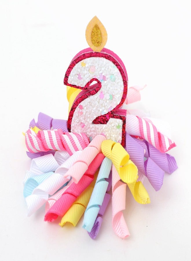 Agkvw 2nd Birthday Korker Hair Bow - 2nd Birthday Candle Number Hair Accessories, Second Birthday Girl Hair Clips, 2nd Birthday Hair Bow - Image 1