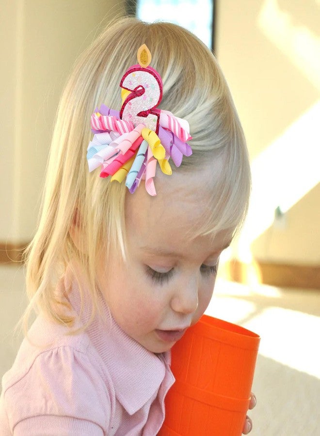 Agkvw 2nd Birthday Korker Hair Bow - 2nd Birthday Candle Number Hair Accessories, Second Birthday Girl Hair Clips, 2nd Birthday Hair Bow - Image 2