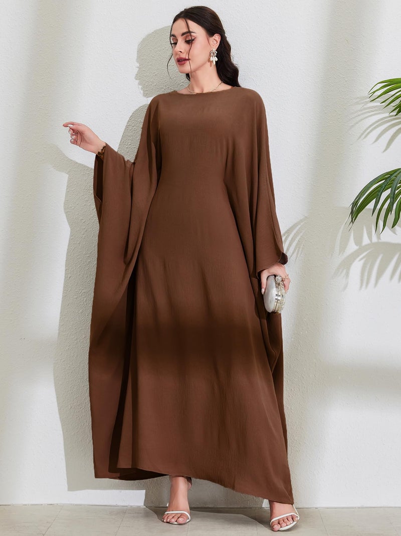 MedeShe عباءة ميد شي النسائية المحتشمة مع حزام قابل للتعديل بحجم كبير (قهوة، مقاس واحد) - Image 5