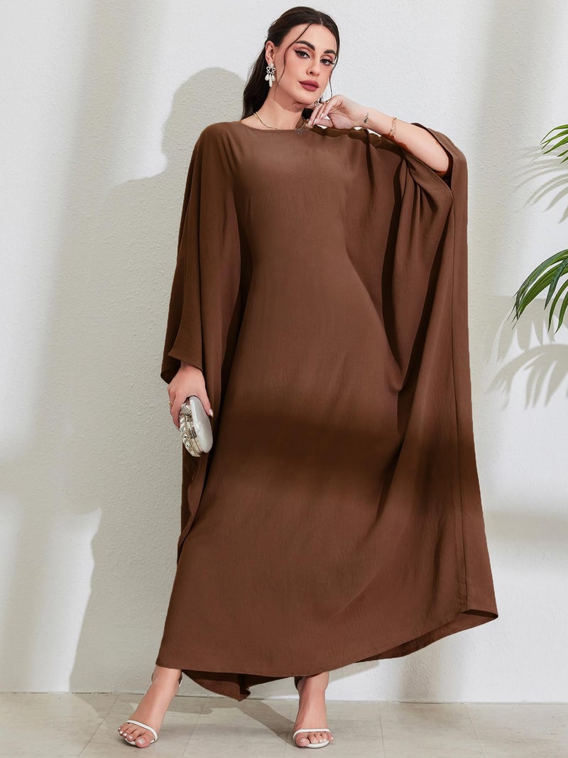 MedeShe عباءة ميد شي النسائية المحتشمة مع حزام قابل للتعديل بحجم كبير (قهوة، مقاس واحد) - Image 3
