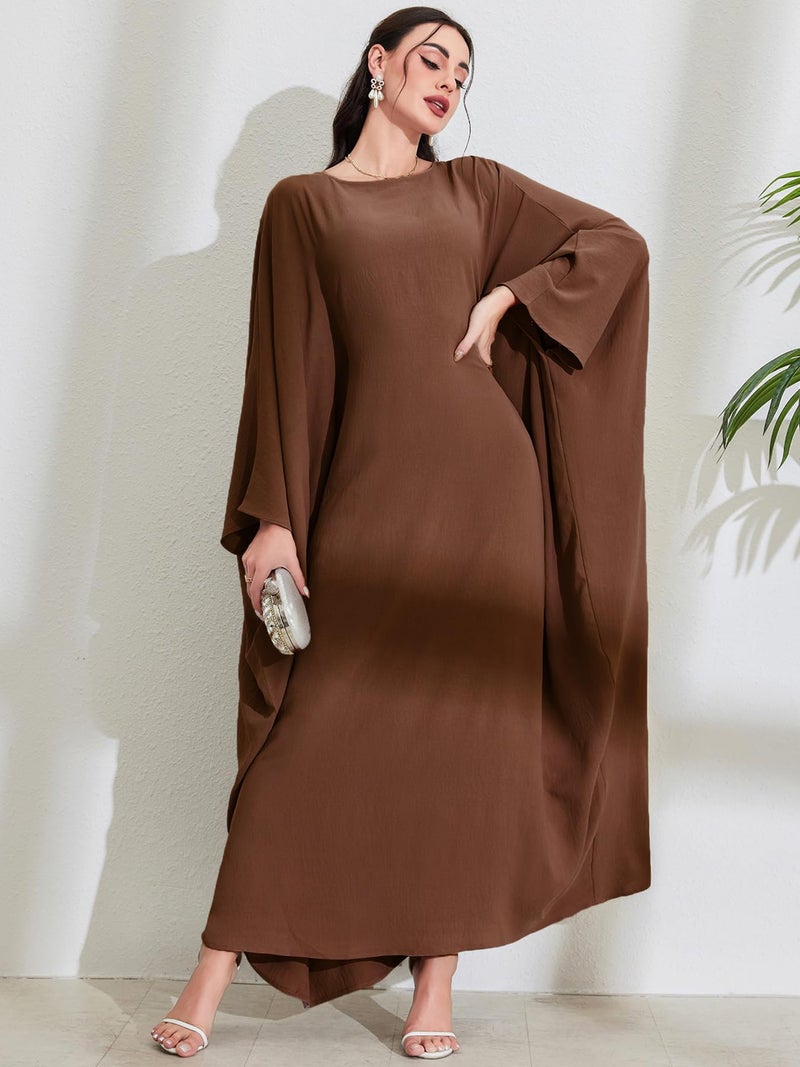 MedeShe عباءة ميد شي النسائية المحتشمة مع حزام قابل للتعديل بحجم كبير (قهوة، مقاس واحد) - Image 4