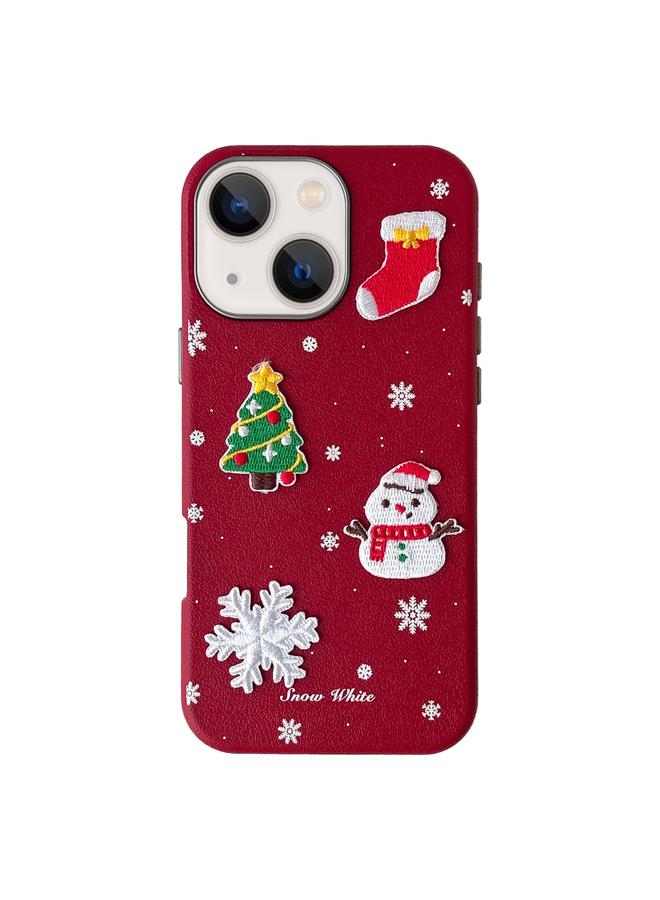S-TOP Case For iPhone 14 Christmas Series Frosted PC Hybrid TPU Leather Phone Case - Image 1