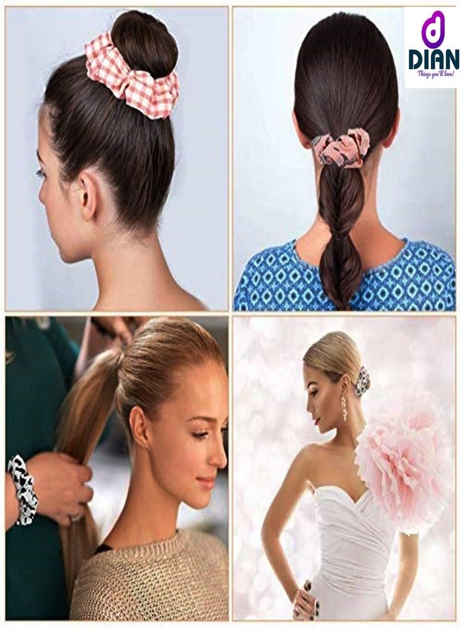 ديان مجموعة ديان متعددة الألوان من 5 ربطات شعر مطبوعة، حامل ذيل حصان، ربطة شعر، فيونكة شعر، أطواق شعر للفتيات والمراهقات والنساء - Image 3