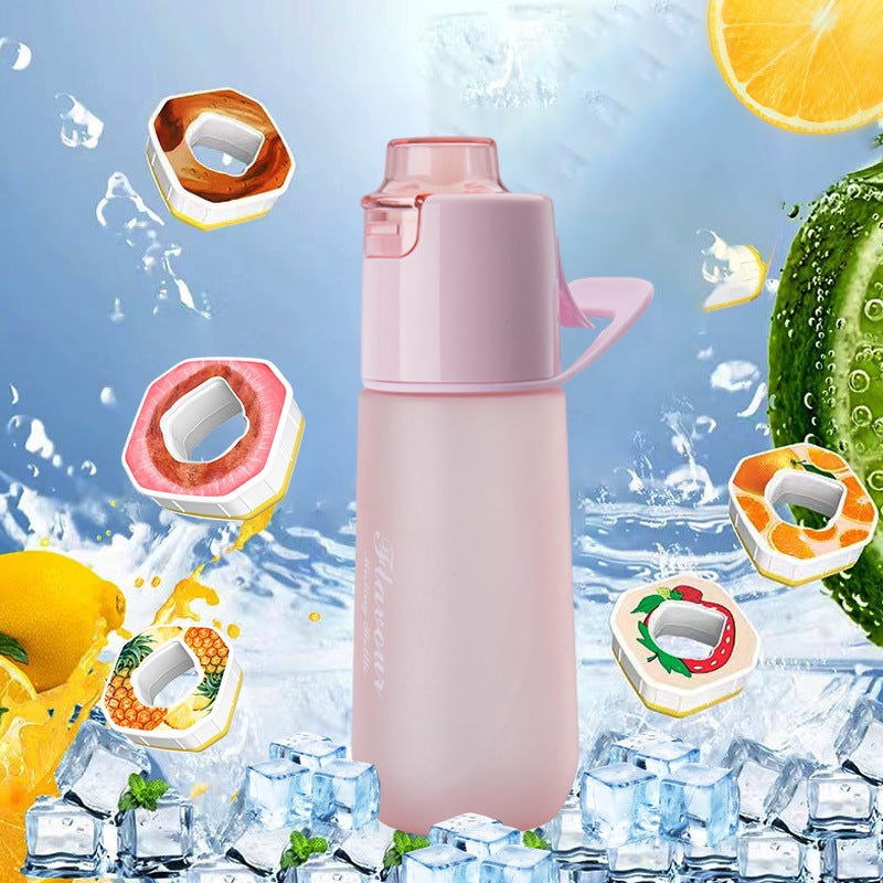 Matte Pink Scented Spray Water Bottle 750ml - Hydrating Cooling Sports Bottle with Fragrance - Image 1