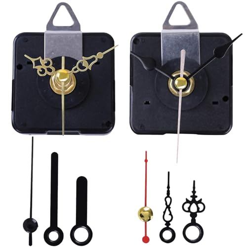 EMOON 2-Pack Silent Clock Movement Kit with 4 Pairs of Short Hands，DIY Repair & Replacement Motor, Total Shaft Length 7/8 in - Image 1