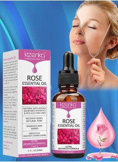 Rose Essential Oil Face Rose Oil Moisturizer Rose Oil Anti Ageing and Anti Wrinkle Serum Rose Oil for Face Skin Care Reduce Fine Lines and Skin Marks Face Serum with Rose Extract 30ml
