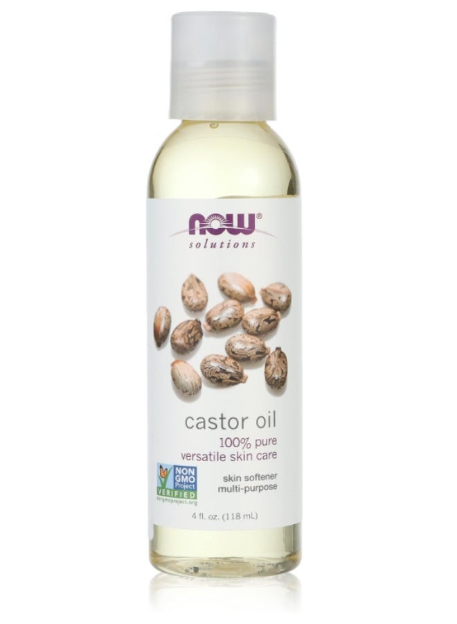 NOW Solutions Castor Oil 100% Pure 118ml | Natural Skin Softener & Moisturizing Oil - Image 1