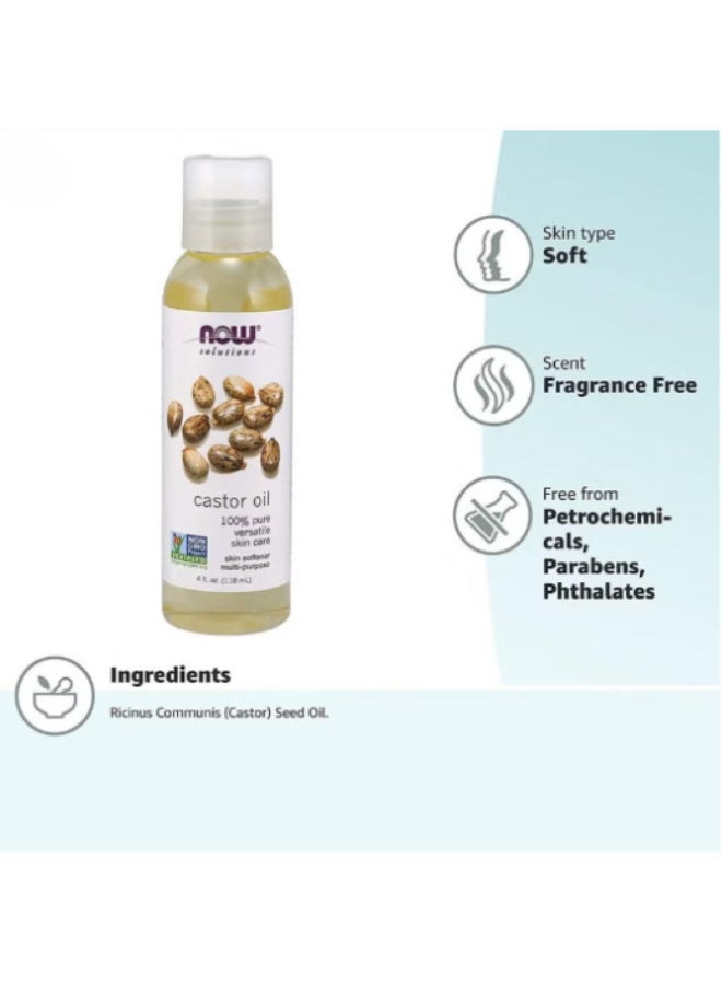 NOW Solutions Castor Oil 100% Pure 118ml | Natural Skin Softener & Moisturizing Oil - Image 4