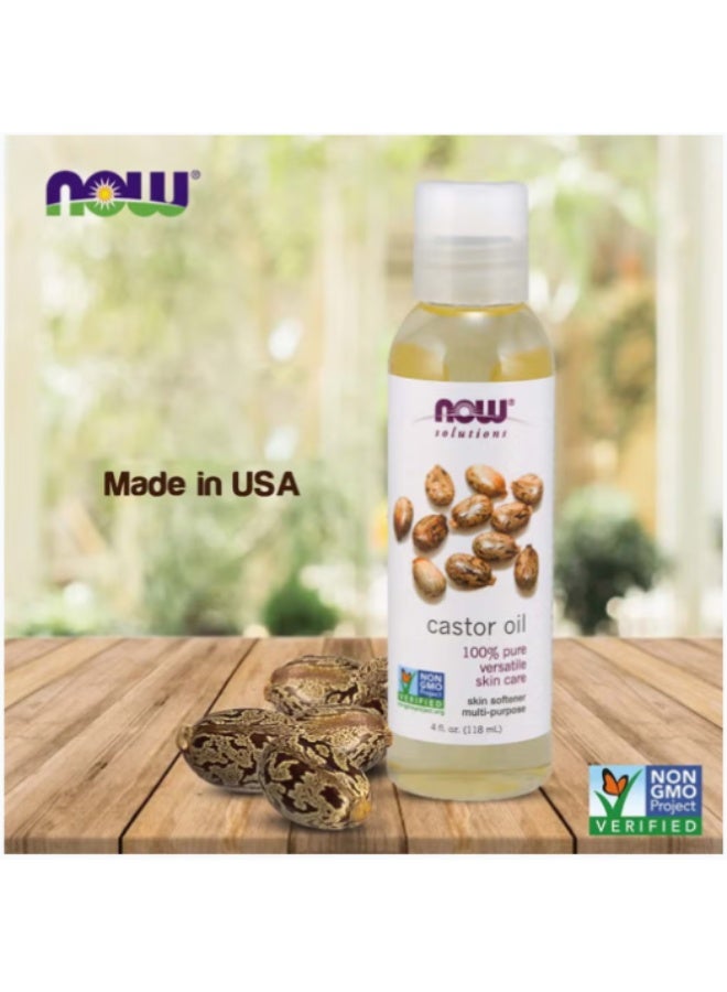NOW Solutions Castor Oil 100% Pure 118ml | Natural Skin Softener & Moisturizing Oil - Image 3
