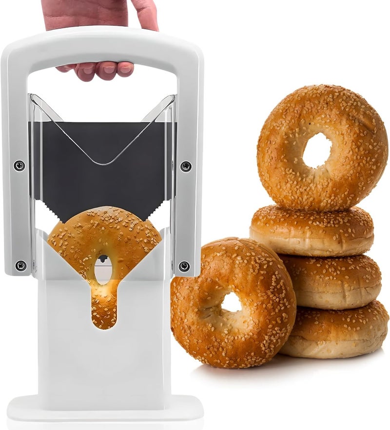 Divik NonSlip Base and Finger Protection Design Bagel Holder Effortless Bagel Slicer Holder Durable Bagel Cutter Slicer 1Pcs - Image 3