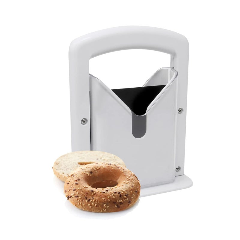 Divik NonSlip Base and Finger Protection Design Bagel Holder Effortless Bagel Slicer Holder Durable Bagel Cutter Slicer 1Pcs - Image 1
