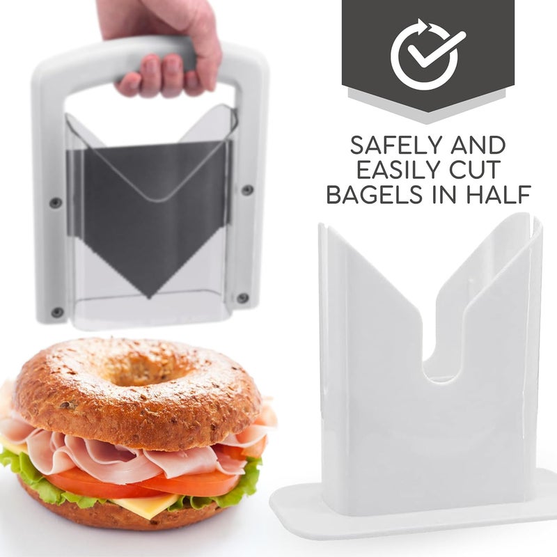 Divik NonSlip Base and Finger Protection Design Bagel Holder Effortless Bagel Slicer Holder Durable Bagel Cutter Slicer 1Pcs - Image 4