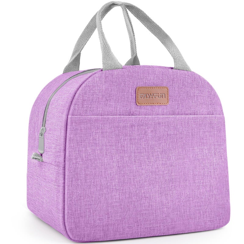 Easyfun Lunch Bag for Women & Men Adult Insulated Lunch Box, Small Leakproof Cooler Food Lunch Containers Reusable High Capacity Lunch Tote Bags for Work, Travel, Outdoor (Purple) - Image 1