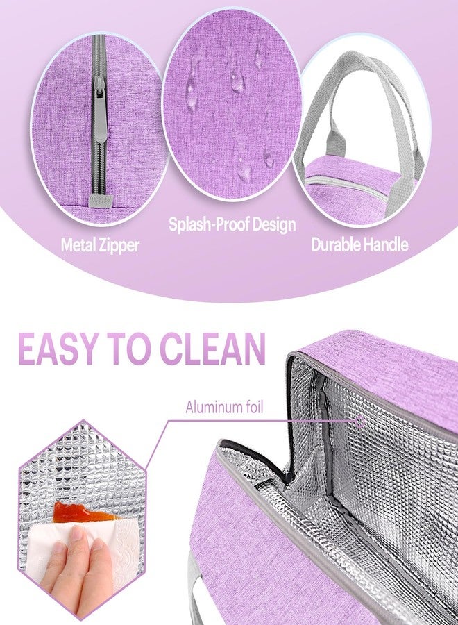 Easyfun Lunch Bag for Women & Men Adult Insulated Lunch Box, Small Leakproof Cooler Food Lunch Containers Reusable High Capacity Lunch Tote Bags for Work, Travel, Outdoor (Purple) - Image 4
