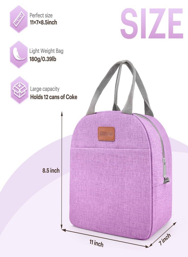 Easyfun Lunch Bag for Women & Men Adult Insulated Lunch Box, Small Leakproof Cooler Food Lunch Containers Reusable High Capacity Lunch Tote Bags for Work, Travel, Outdoor (Purple) - Image 2