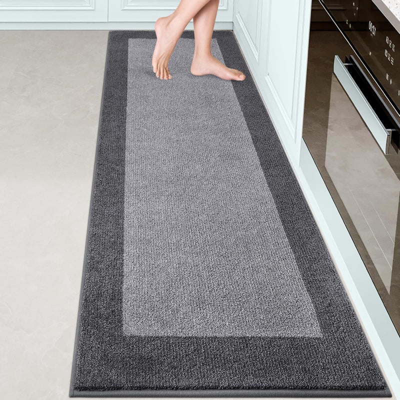 DOMUSTEX Machine Washable Kitchen Rug 24" x 84", Non Slip Kitchen Mat for Floor, Absorbent Entrance Runner Rug for Bedroom, Hallway, Bathroom, Door (Roll Packing) - Image 1