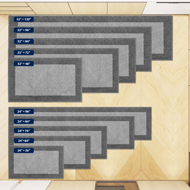 DOMUSTEX Machine Washable Kitchen Rug 24" x 84", Non Slip Kitchen Mat for Floor, Absorbent Entrance Runner Rug for Bedroom, Hallway, Bathroom, Door (Roll Packing) - Image 5