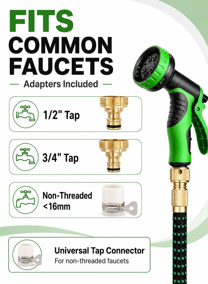 Favarey 75ft Expandable Garden Hose with 10-Function Nozzle, Solid Brass Connectors, and Storage Bag - No-Kink Flexible Water Hose for Garden, Car, and Pet Cleaning - Image 5