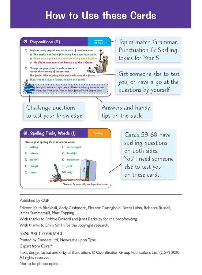 بطاقات أسئلة الممارسة للسنة الإنجليزية KS2: القواعد النحوية وعلامات الترقيم والتهجئة - Image 3