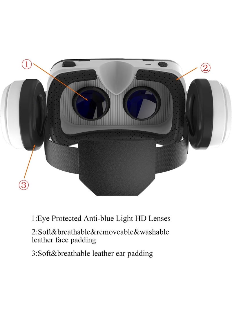 VR SHINECON VR SHINECON Headset with BT Headphones, Eye Protected HD Virtual Reality Headset, Glasses for iPhone and Android Phone Within 4.7-6.2Screen - Image 5