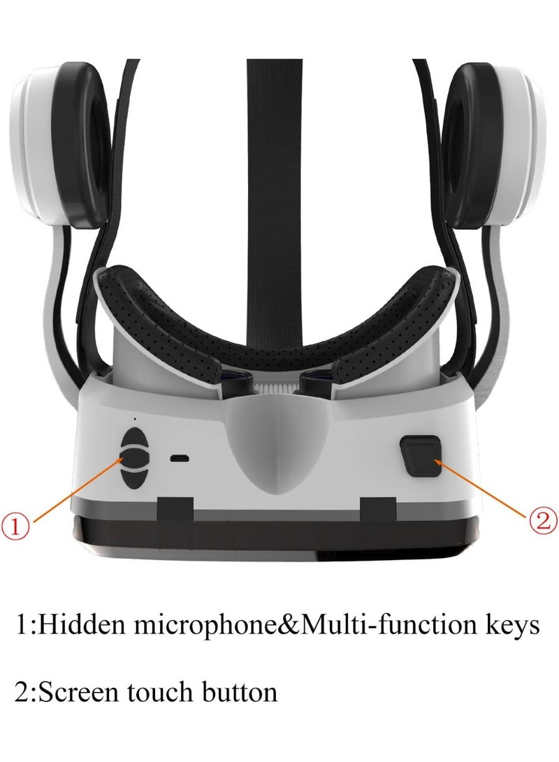 VR SHINECON VR SHINECON Headset with BT Headphones, Eye Protected HD Virtual Reality Headset, Glasses for iPhone and Android Phone Within 4.7-6.2Screen - Image 4