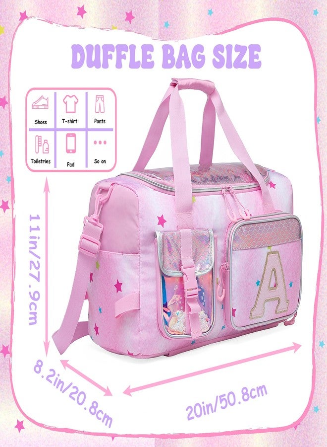 Oruiji Kids Duffle Bag Girls Travel Bag Gifts Overnight Bag Girls Women Tote Bag, Love-Pink A - Image 2