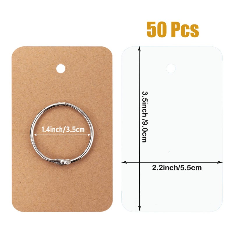Coowayze Blank Index Cards Flash Cards with Ring for Studying, White Thick Note Cards, 8 Pack 2.2"x3.5", 400 Count Heavyweight Mini Cardstock Paper for Game Playing, Business, Tarot Card, Cue Card - Image 2