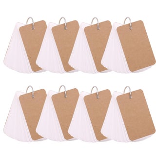 Blank Index Cards Flash Cards with Ring for Studying, White Thick Note Cards, 8 Pack 2.2"x3.5", 400 Count Heavyweight Mini Cardstock Paper for Game Playing, Business, Tarot Card, Cue Card