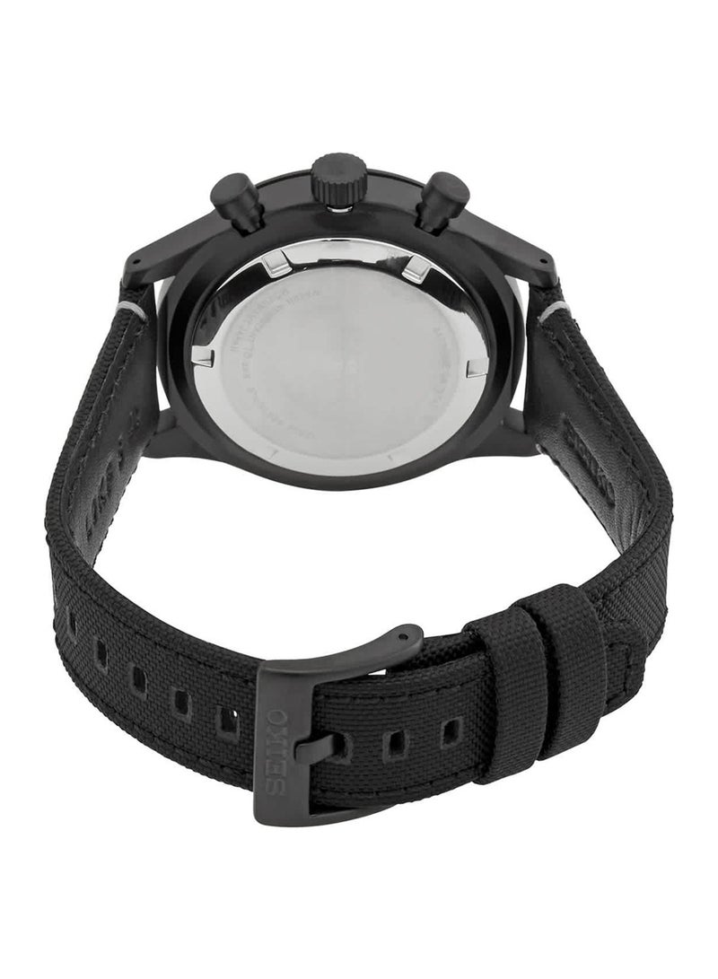Seiko ساعة كرونوغراف كوارتز للرجال بمينا سوداء SSB417P1 - Image 3