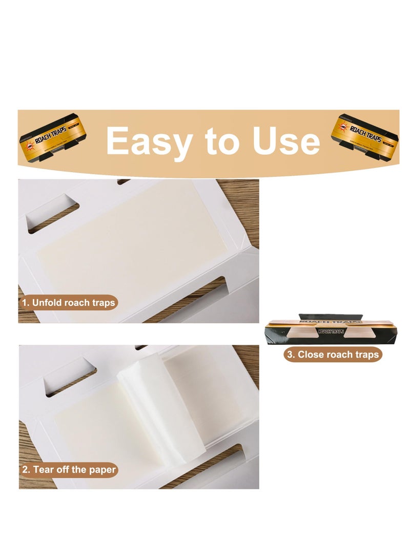 Roach Trap Sticky Glue Traps for Cockroaches and Bugs - Long-Lasting, Strong Adhesive, Non-Toxic, No Bait Needed, 20 Pack - Eliminate Pests Without Chasing Them with Your Shoe! - Image 4