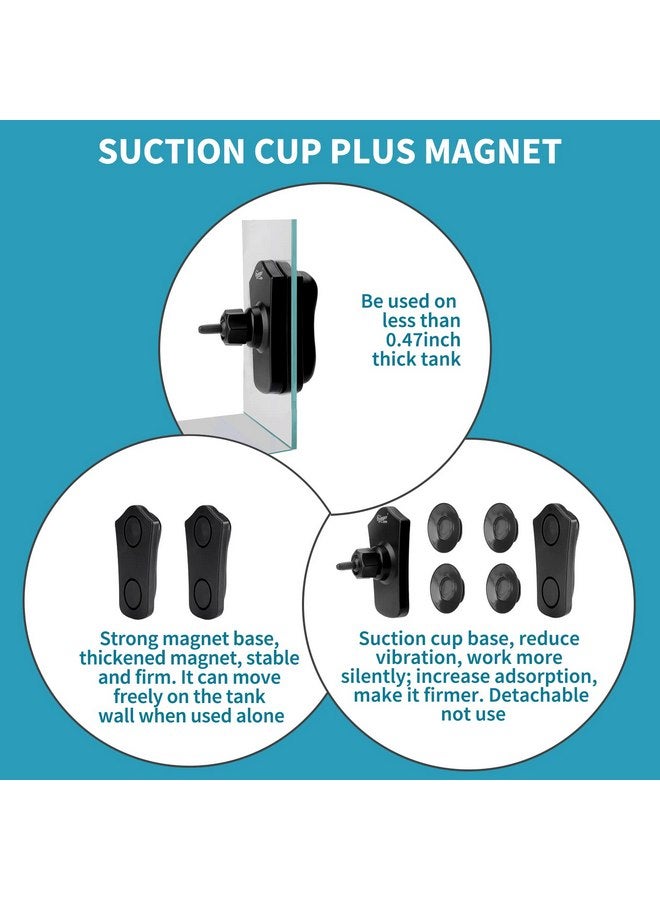 hygger 4200GPH Double Head Aquarium Circulation Pump, Quiet 12W Aquarium Wave Maker, with Strong Magnetic Suction Base, 360°Adjustable Power Head, for 110~240 Gal Tank - Image 4