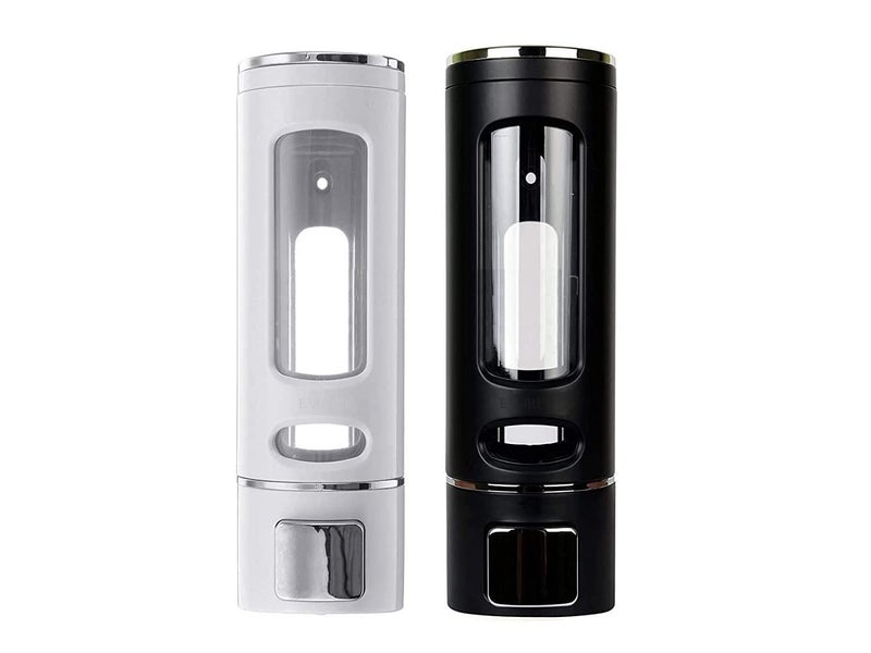 Evgref Wall Mounted Soap Dispenser Shampoo Conditioner For Bathroom Kitchen Pack Of Black And White 400 Ml Each Plastic - Image 2