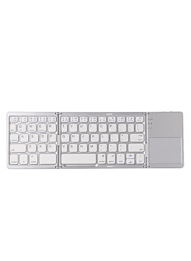 NIBEMINENT Mini 3 Bluetooth Ultra Slim Keyboard With Touchpad White/Silver - Image 1