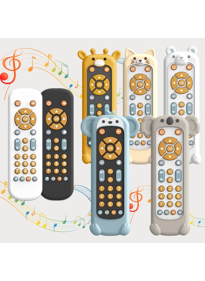 Generic - E-commerce Infant And Toddler 0-1 Year Old Baby Remote Control TV Soft Glue Teether Music Early Education Soothing Toy-Color:[english] Monkey Silicone Case + Black Remote Control - Image 1