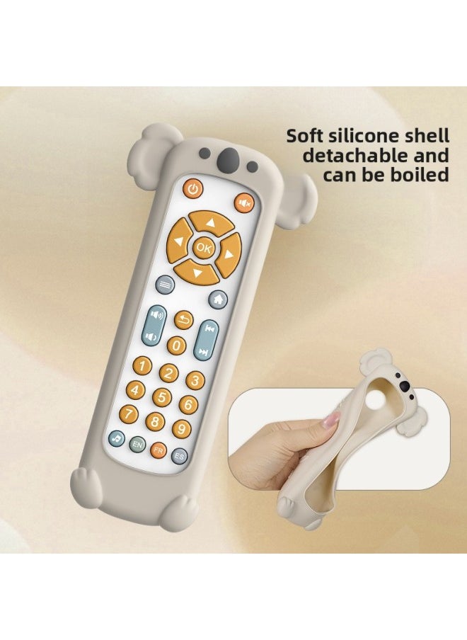 Generic - E-commerce Infant And Toddler 0-1 Year Old Baby Remote Control TV Soft Glue Teether Music Early Education Soothing Toy-Color:[english] Monkey Silicone Case + Black Remote Control - Image 1