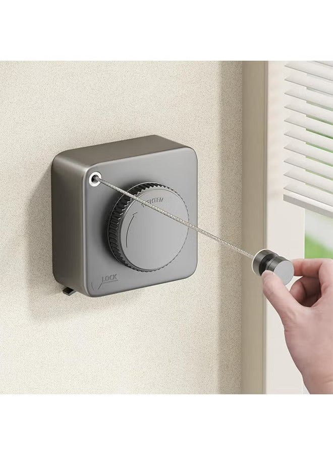 Hihonor Retractable Clothesline, Indoor/Outdoor Clothesline, Anti-Sag Retractable Laundry Line, Stainless Steel Wall Mounted, No Hole Punching, for Home/Hotel (Grey, 4.8m) - Image 1