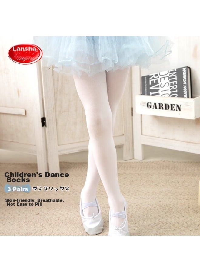LANG SHA Langsha Children's Leggings, Girls' Dance Tights, Thin Four-season Pantyhose, White Socks For Girls And Toddlers, 3-pack - Image 2