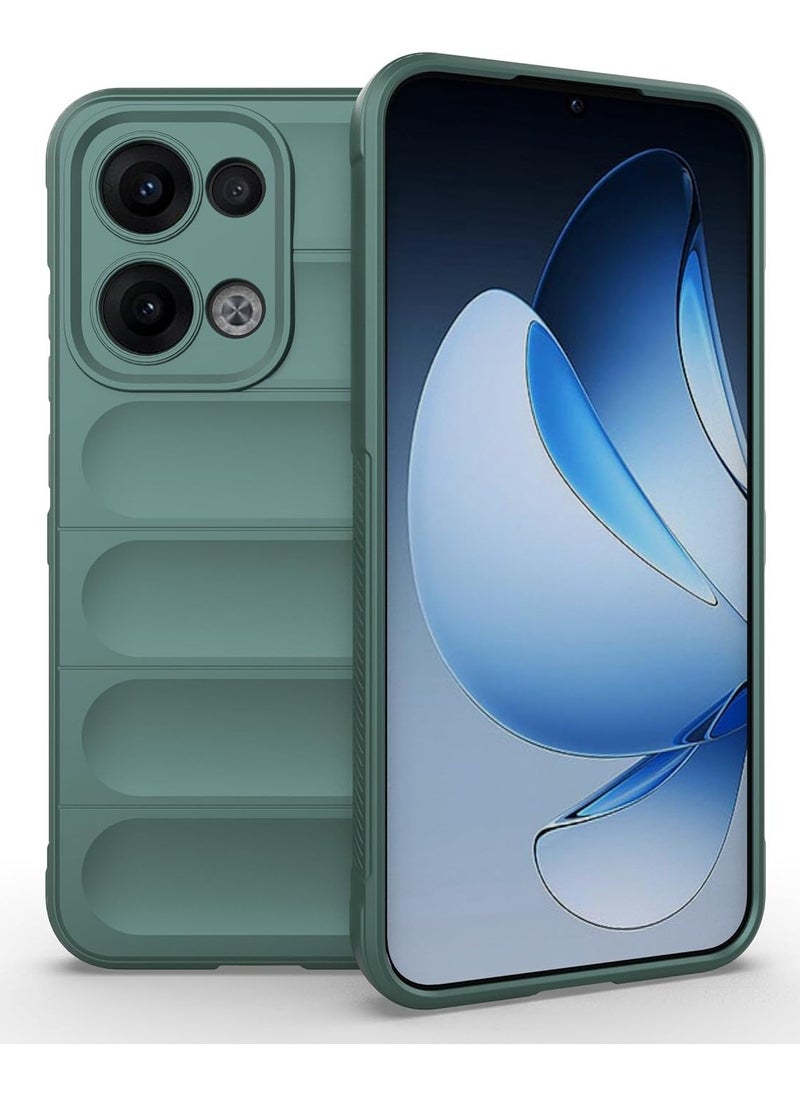 ماركة غير محددة - جراب موبايل ماجيك شيلد  سيليكون مضاد للصدمات وحمايه للكاميرا متوافق  Oppo Reno 13 5G (اخضر) - Image 1