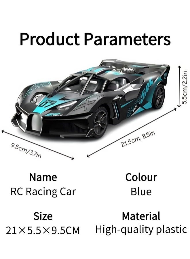 فيكسبلورن سيارة سباق سيارة سباق بالتحكم عن بعد RC، سيارة سباق ألعاب قابلة لإعادة الشحن، سيارة سباق قابلة للتحكم عن بعد RC، لعبة سيارة قابلة للتحصيل 1:20 سيارة ديكاست، مناسبة للأطفال هدية العيد للأولاد (أزرق) - Image 2