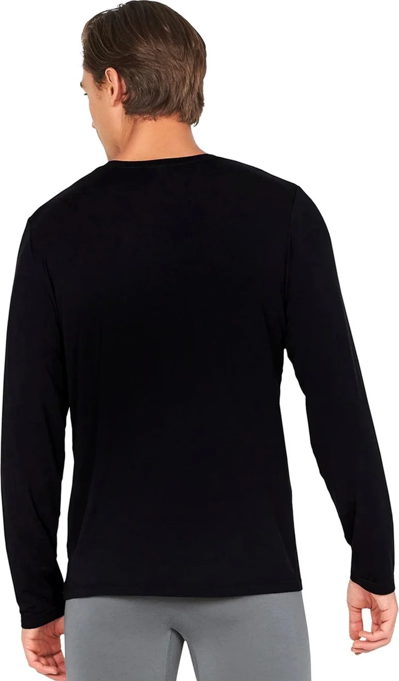روك اند رول Rock & Roll Star Bikers Crew Neck Black Long Sleeve Combed Cotton Men's T-Shirt