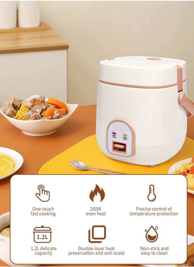 Beirui - 1.2 Liter Mini Multifunctional Rice Cooker, 200 Watt Small Portable Mechanical Home Cooker for 1-2 People - Image 1