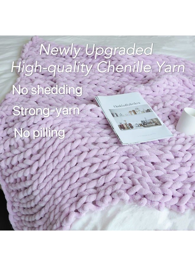 Maetoow Chenille Chunky Knit Blanket Throw （40×50 Inch）, Handmade Warm & Cozy Blanket Couch, Bed, Home Decor, Soft Breathable Fleece Banket, Christmas Thick and Giant Yarn Throws, Purple - Image 2