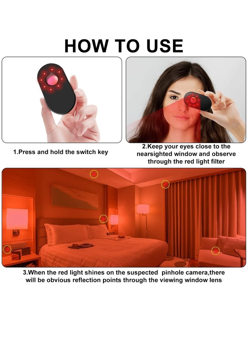 Hidden Camera Detectors, Infrared Detector, Hotel Anti - Camera Anti - Peeping Tool, Camera Detector, Anti - Monitoring Inspection Detector for Hotel Bathroom, Scan Camera 171/200